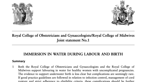 Joint Statement Birth In Water 2006