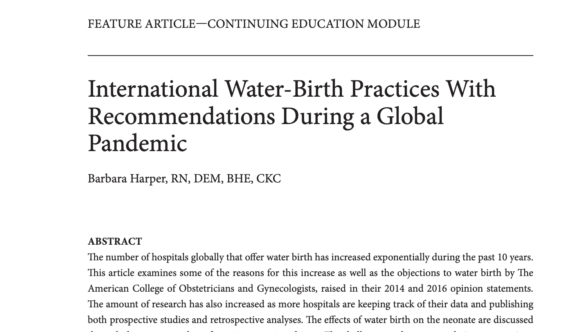 International Water-Birth Practices With Recommendations During a Global Pandemic