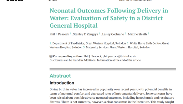 Neonatal Outcomes Following Delivery in Water: Evaluation of Safety in a District General Hospital. Cureus 10(2)