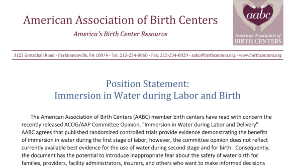 AABC Waterbirth Statement
